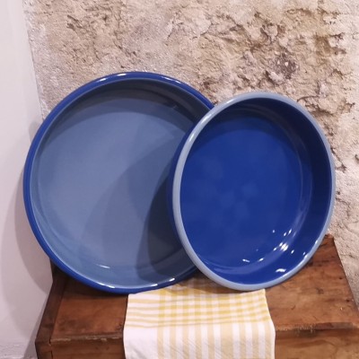 AZUL Concept Store | Elifle | Petit plat à four rond émaillé Cobalt & Bleu